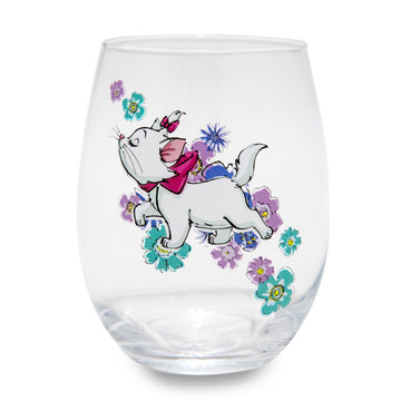 Disney The Aristocats Marie Walking Teardrop Stemless Wine Glass § Holds 20 Ounces