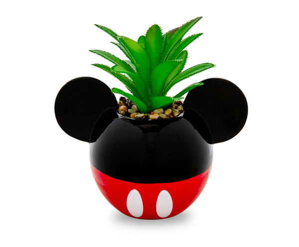 Disney Mickey Mouse 3-Inch Ceramic Mini Planter with Artificial Succulent