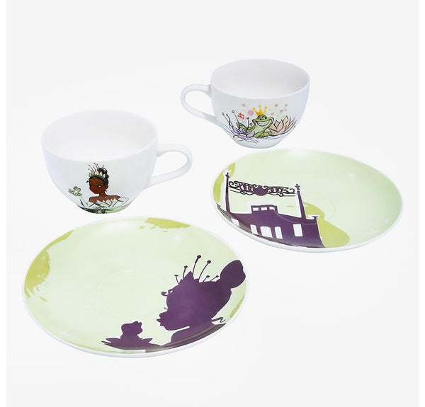 Disney Princess and the Frog 4-Piece Tea Cup and Saucer Set