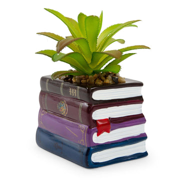 Harry Potter Book Stack 3-Inch Ceramic Planter With Artificial Succulent