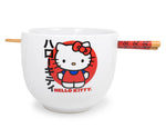 Hello Kitty Japanese Dinnerware Set § 20-Ounce Ramen Bowl, Chopsticks