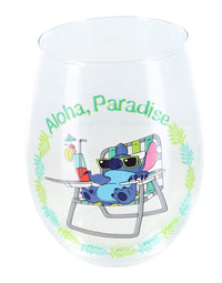 Disney Stitch Aloha Paradise 20oz Stemless Glass