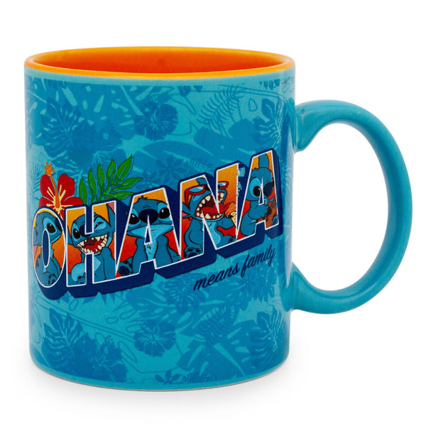 Disney Lilo & Stitch "Ohana Means Family" Ceramic Mug § Holds 20 Ounces