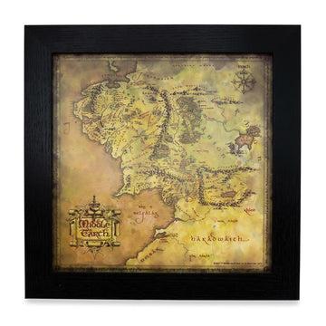 The Lord of the Rings Middle-earth Map Hanging Sign Framed Wall Art § 12 Inches