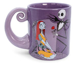 Disney The Nightmare Before Christmas Jack & Sally Spiral Handle Ceramic Mug