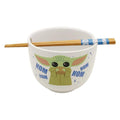 Star Wars Mandalorian Nom Nom Child 20 Ounce Ceramic Ramen Bowl w/ Chopsticks