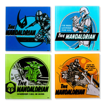 Star Wars: The Mandalorian Quotes Glass Coasters § Set of 4