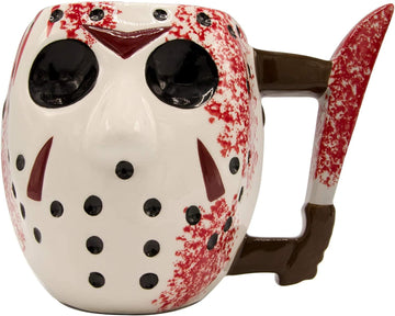 Friday the 13th Jason Mask w/ Knife 20oz Ceramic 3D Sculpted Mug