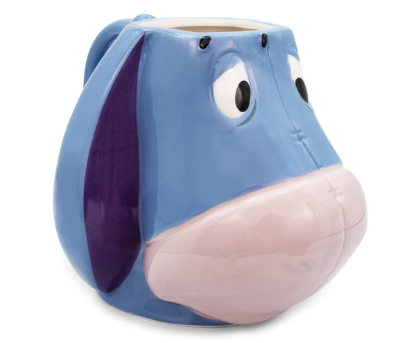 Disney Winnie the Pooh Eeyore Face Sculpted Ceramic Mug § Holds 20 Ounces