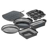 TEFAL J4170314 CRISPYBAKE Moule a cake carré 23x23 cm - 100 % Silicone rétractable - Haute qualité - Résistance - Gris Java Pepper