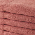 TODAY Lot de 5 Draps de Bain 100 % coton - 70x130 cm - Terracotta