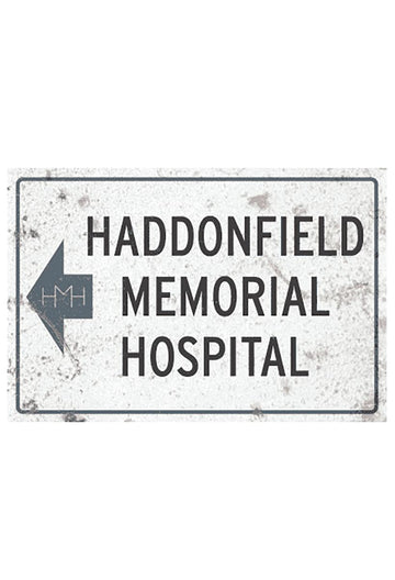 Halloween II Haddonfield Memorial Hospital Metal Sign