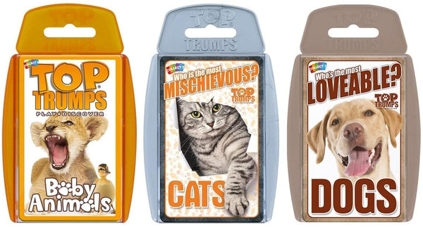 Cute Animals Top Trumps Card Game Bundle § Cats § Dogs § Baby Animals