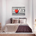 DIY canvas painting - Home with Red Heart