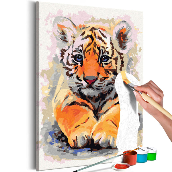 DIY canvas painting - Baby Tiger
