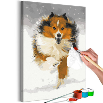 DIY canvas painting - Running Dog
