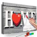 DIY canvas painting - Home with Red Heart