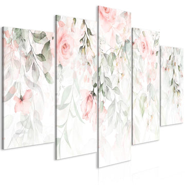 Canvas Print - Waterfall of Roses (5 Parts) Wide - First Variant