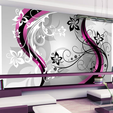 Self-adhesive Wallpaper - Art-flowers (pink)