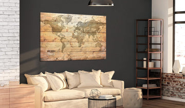 Canvas Print - World Map: Boards