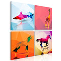 Canvas Print - Geometric Animals (4 Parts)