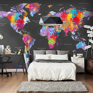 Self-adhesive Wallpaper - World Map: Synesthesia