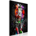 Canvas Print - Colourful Animals: Lion (1 Part) Vertical