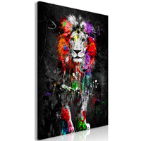Canvas Print - Colourful Animals: Lion (1 Part) Vertical