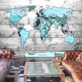 Self-adhesive Wallpaper - World Map: Blue Continents