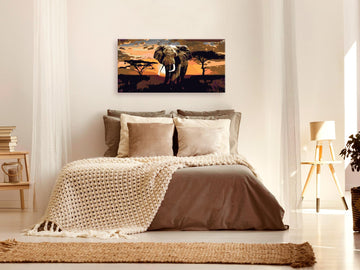 DIY canvas painting - Elephant in Africa (Brown Colours)