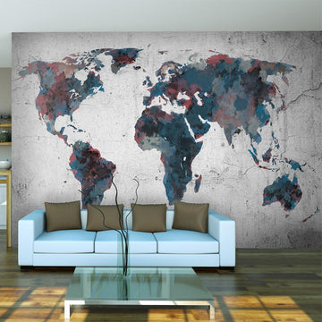 Wallpaper - World map on the wall