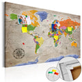 Decorative Pinboard - World Map: Retro Style [Cork Map]
