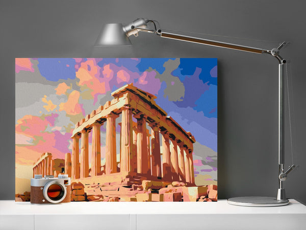 DIY canvas painting - Acropolis