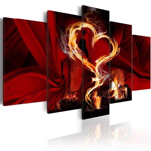 Canvas Print - Flames of love: heart