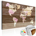Decorative Pinboard - Wooden World [Cork Map]