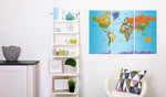 Canvas Print - World Map: Colourful Note