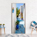 Photo wallpaper on the door - Blue Alley