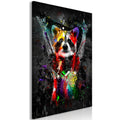 Canvas Print - Colourful Animals: Racoon (1 Part) Vertical