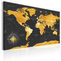 Canvas Print - World Maps: Golden World