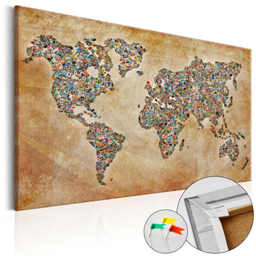 Decorative Pinboard - Postcards from the World [Cork Map]