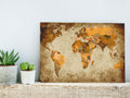 DIY canvas painting - Brown World Map