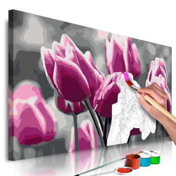 DIY canvas painting - Tulip Field