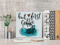 DIY canvas painting - But First Coffee