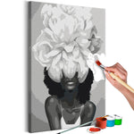 DIY canvas painting - White Flower