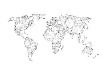 Wallpaper - Map of the World - white solids