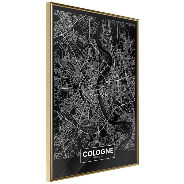 Poster - City Map: Cologne (Dark)