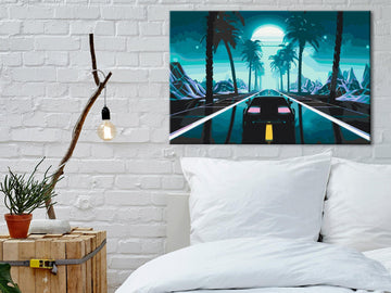 DIY canvas painting - Blue Moon Highway