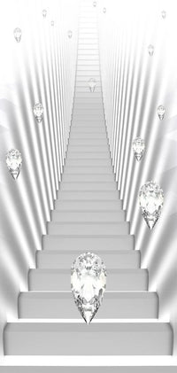 Photo wallpaper on the door - Photo wallpaper - White stairs and jewels I