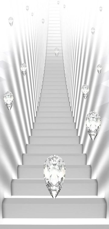 Photo wallpaper on the door - Photo wallpaper - White stairs and jewels I