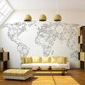 Wallpaper - Map of the World - white solids